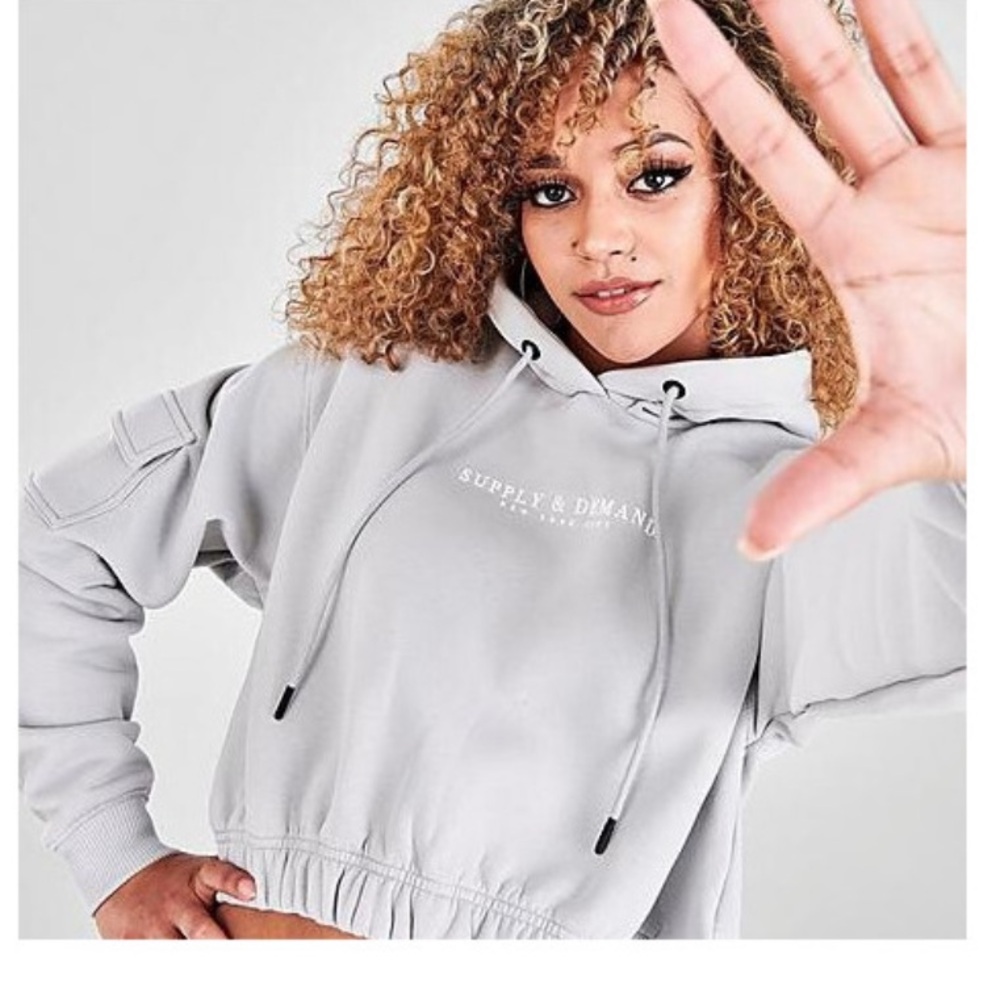 Women's Light Gray Hoodie Sweater